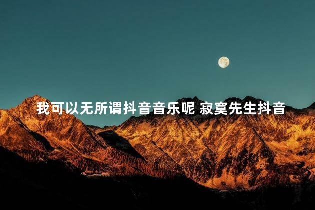 我可以无所谓抖音音乐呢 寂寞先生抖音版本